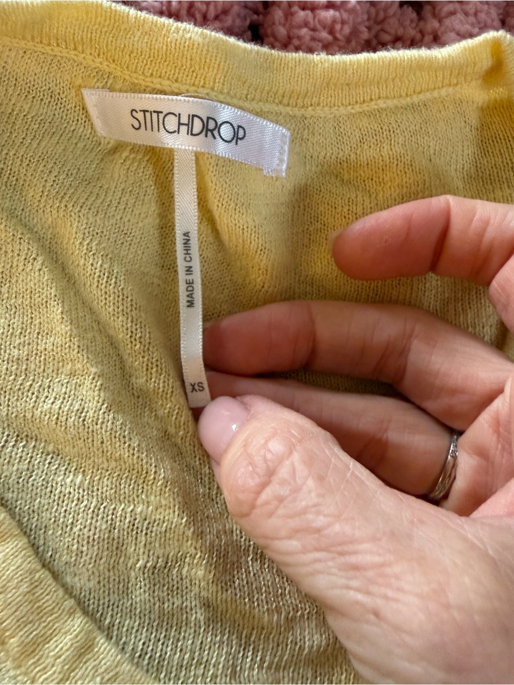 Stitchdrop Butter Yellow V-Neck Oversized Knit Top XS - Picture 3 of 6